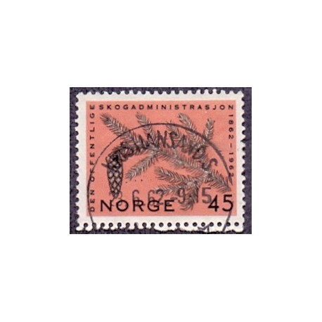 Norge 1962. 45 Øre. rød/sort/grå. pragtstemplet. AFA 483