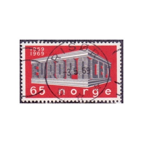 Norge 1969.65 Øre. rødbrun/grå. LUKSUS/pragtstemplet. AFA 596