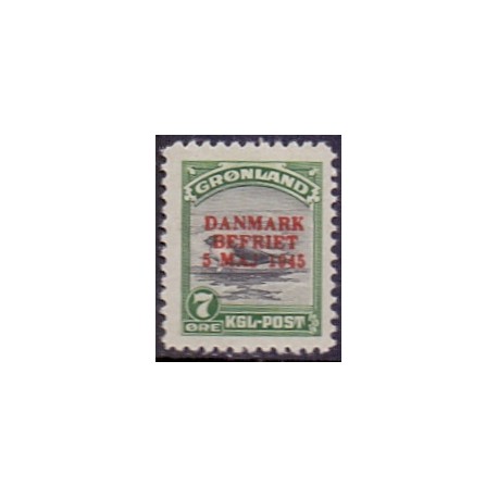 1945. Amerikaudgaven, DANMARK BEFRIET, 7 Øre AFA nr, 19 postfrisk