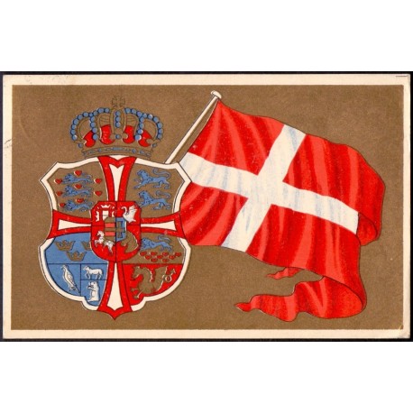 Rigsvåben og flag, brugt stemplet Slesvig (stenders)