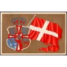 Rigsvåben og flag, brugt stemplet Slesvig (stenders)