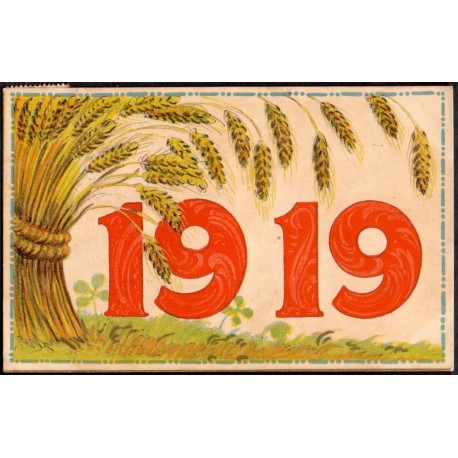 Nytårs kort. 1919, brugt med julemærke 1918 (Stenders)