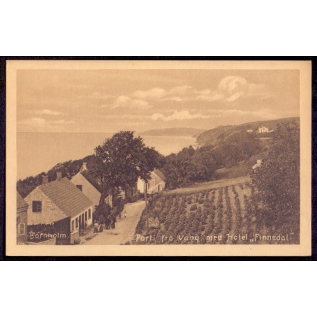 Bornholm. Parti fra Vang med Hotel Finnedalen, ubrugt (fritz) 