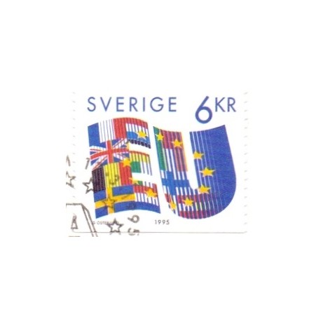 Sverige 1995. Svensk medlemskab af EU, AFA 1810, postfrisk stemplet  hæfte