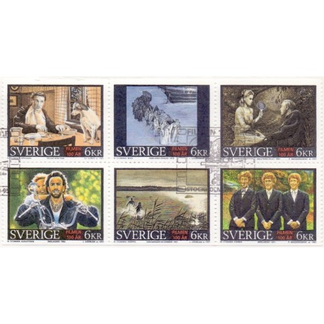 Sverige 1995. Filmen i 100 år, AFA 1828-33, postfrisk stemplet  hæfte FDC