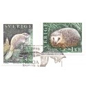 Sverige 1996. Vilde dyr. AFA 1853-57, postfrisk stemplet  hæfte FDC