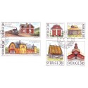 Sverige 1996. Svenske huse. AFA 1865-70 postfrisk stemplet  hæfte FDC