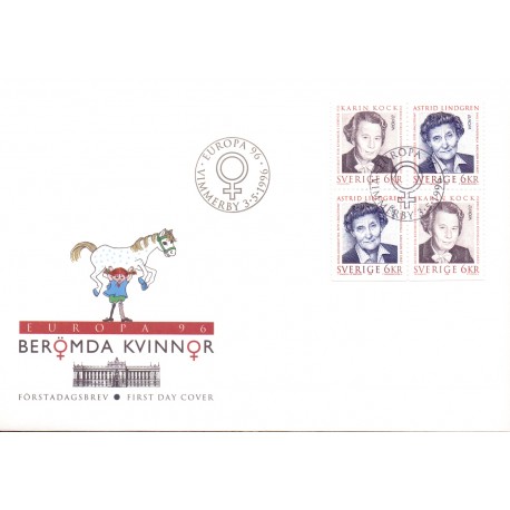 Sverige 1996. CEPT. AFA 1871-72, postfrisk stemplet  hæfte FDC