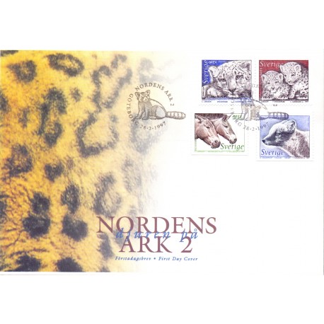 Sverige 1997. Nordiske dyr 2. AFA 1916-19 postfrisk stemplet  hæfte FDC