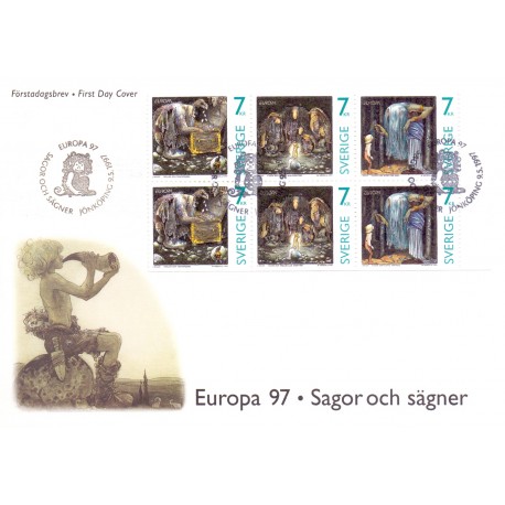 Sverige 1997. CEPT AFA 1929-31 postfrisk stemplet  hæfte FDC