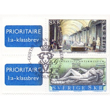 Sverige 1997. Gustav III antikmuseum. AFA nr. 1945-6 postfrisk stemplet  hæfte FDC