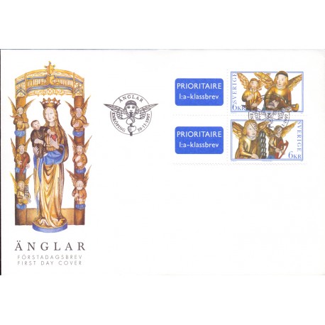 Sverige 1997. Engle. AFA nr. 1958-9 postfrisk stemplet  hæfte FDC