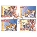 Sverige 1998. Tigre. AFA nr. 1960-61 postfrisk stemplet  hæfte FDC parstykkke
