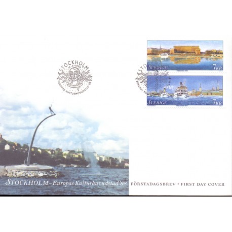 Sverige 1998. Stockholm. AFA nr. 1984-5 postfrisk stemplet  hæfte FDC parstykkke
