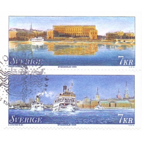 Sverige 1998. Stockholm. AFA nr. 1984-5 postfrisk stemplet  hæfte FDC parstykkke