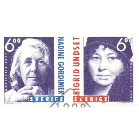 Sverige 1998. Nobel-prisen 1998. AFA nr. 2010-11 postfrisk stemplet  hæfte FDC parstykkke