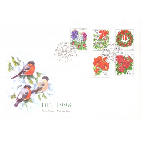 Sverige 1998. Julefrimærker. AFA nr. 2012-16 postfrisk stemplet  hæfte FDC parstykkke