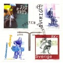 Sverige 1999. Cykler. AFA nr. 2046-49 postfrisk stemplet  hæfte FDC parstykkke