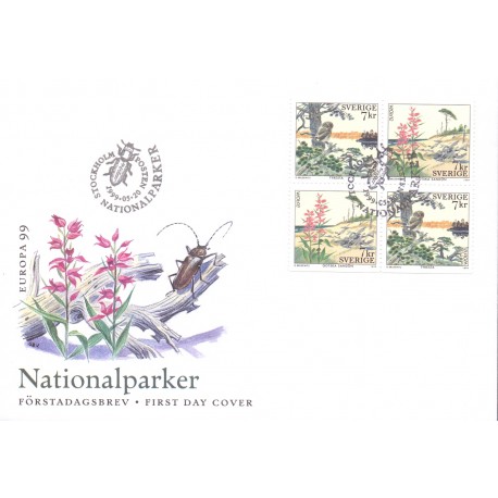Sverige 1999. Europamærker/CEPT. AFA nr. 2050 postfrisk stemplet  hæfte FDC parstykkke