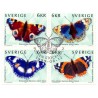 Sverige 1999. Sommerfugle. AFA nr. 2065-8 postfrisk stemplet  hæfte FDC parstykkke