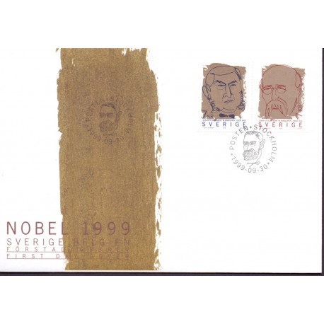 Sverige 1999. Nobelpristager. AFA nr. 2069-70 postfrisk stemplet  hæfte FDC parstykkke