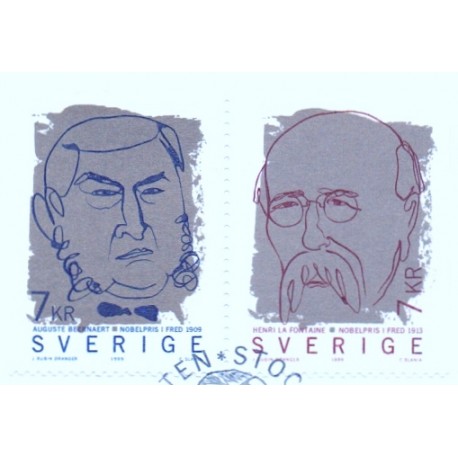 Sverige 1999. Nobelpristager. AFA nr. 2069-70 postfrisk stemplet  hæfte FDC parstykkke