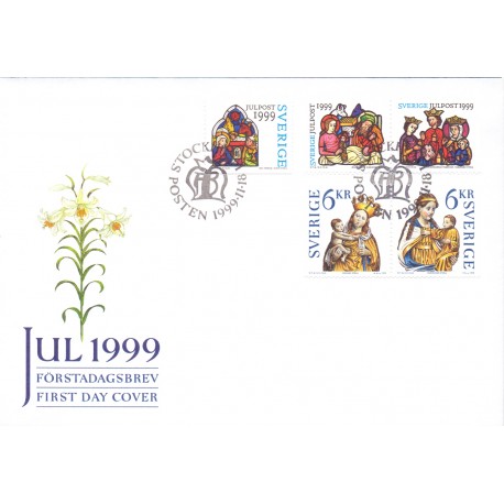 Sverige 1999. Julefrimærker. AFA nr. 2075-9 postfrisk stemplet  hæfte FDC parstykkke