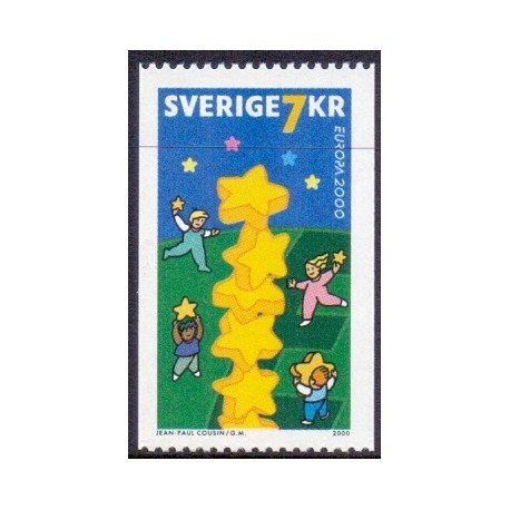 Sverige 2000. Eurupamærke / CEPT. AFA 2106 postfrisk stemplet  hæfte FDC parstykkke