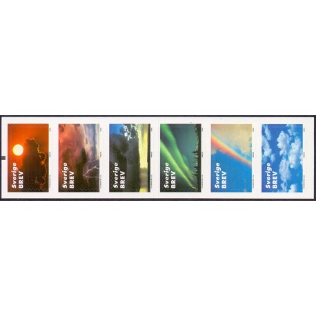 Sverige 2000. Himmel fænomener. AFA 2114-19 postfrisk sammentryk stemplet  hæfte FDC parstykkke