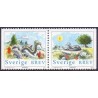 Sverige 2001. Kinesisk nytår Slangens år. AFA 2137-38, postfrisk parstykke stemplet  hæfte FDC parstykkke