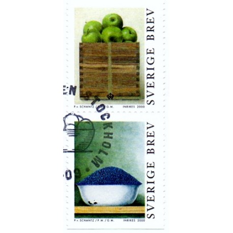 Sverige 2000. Philip on Schantz malerier. AFA 2104-05 postfrisk stemplet  hæfte FDC parstykkke