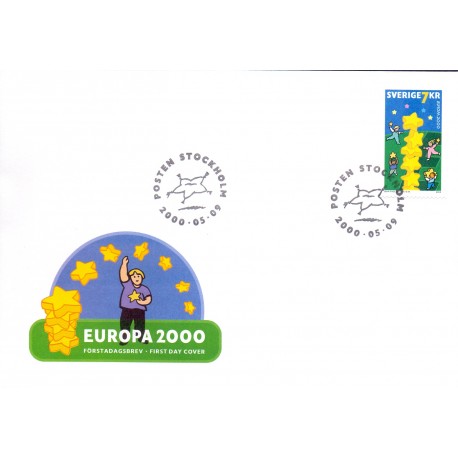 Sverige 2000. Eurupamærke / CEPT. AFA 2106 postfrisk stemplet  hæfte FDC parstykkke