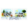 Sverige 2001. Kinesisk nytår Slangens år. AFA 2137-38, postfrisk parstykke stemplet  hæfte FDC parstykkke