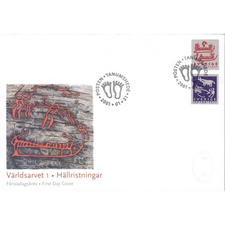 Sverige 2001. Kultur- og naturarv II. AFA 2143-4, postfrisk  parstykke stemplet  hæfte FDC parstykkke