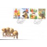 Sverige 2001. Hunde. AFA 2145-48, postfrisk sammentryk parstykke stemplet  hæfte FDC parstykkke