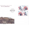 Sverige 2001. Ivar Lo-Johansen AFA nr. 2169-70, postfriske parstykker stemplet  hæfte FDC parstykkke