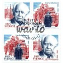Sverige 2001. Ivar Lo-Johansen AFA nr. 2169-70, stemplede parstykker stemplet  hæfte FDC parstykkke