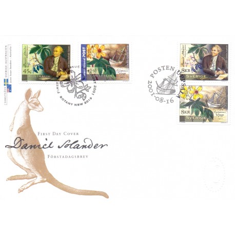 Sverige 2001. Fisk. AFA 2173-75, postfrisk stemplet  hæfte FDC parstykkke