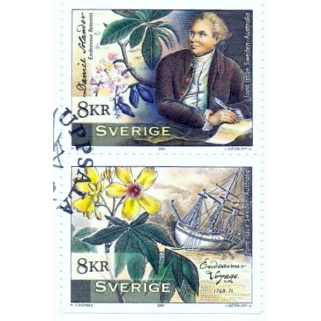 Sverige 2001. Fisk. AFA 2173-75, postfrisk stemplet  hæfte FDC parstykkke
