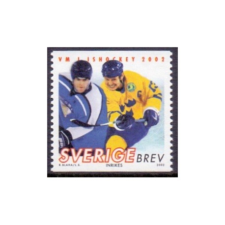 Sverige 2002. Ishockey VM 2002. AFA 2194, postfrisk   stemplet  hæfte FDC parstykkke