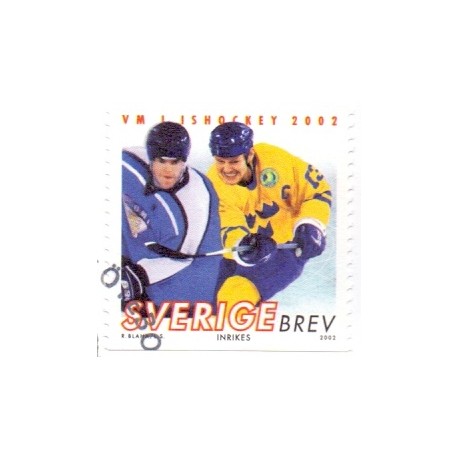 Sverige 2002. Ishockey VM 2002. AFA 2194, postfrisk   stemplet  hæfte FDC parstykkke