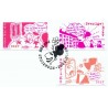 Sverige 2002. Fröken Livrääd ock Kärleken. AFA 2199-2201, postfrisk  stemplet  hæfte FDC parstykkke