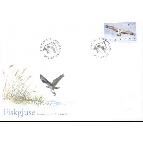 Sverige 2002. Fiskeørn. AFA 2202, postfrisk  stemplet  hæfte FDC parstykkke