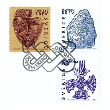 Sverige 2002. Kultur- og naturarv II. AFA 2210-12, postfrisk   stemplet  hæfte FDC parstykkke