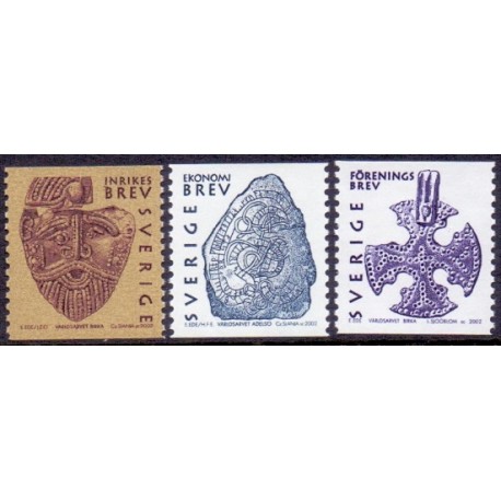 Sverige 2002. Kultur- og naturarv II. AFA 2210-12, postfrisk   stemplet  hæfte FDC parstykkke