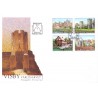 Sverige 2002. Hansestaden Visby. AFA 2215-18, postfrisk sammentryk   stemplet  hæfte FDC parstykkke