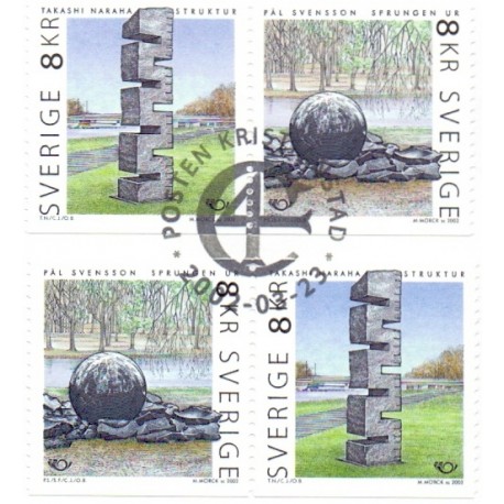 Sverige 2002. Kristanstad. AFA 2219-20, i postfrisk sammentryk  stemplet  hæfte FDC parstykkke