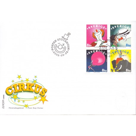 Sverige 2002. Europamærker / CEPT. AFA 2226-29, postfrisk sammentryk stemplet  hæfte FDC parstykkke
