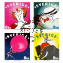 Sverige 2002. Europamærker / CEPT. AFA 2226-29, postfrisk sammentryk stemplet  hæfte FDC parstykkke