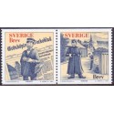 Sverige 2002. Grönköpings Veckoblad. AFA 2238-39, i postfrisk parstykker stemplet  hæfte FDC parstykkke